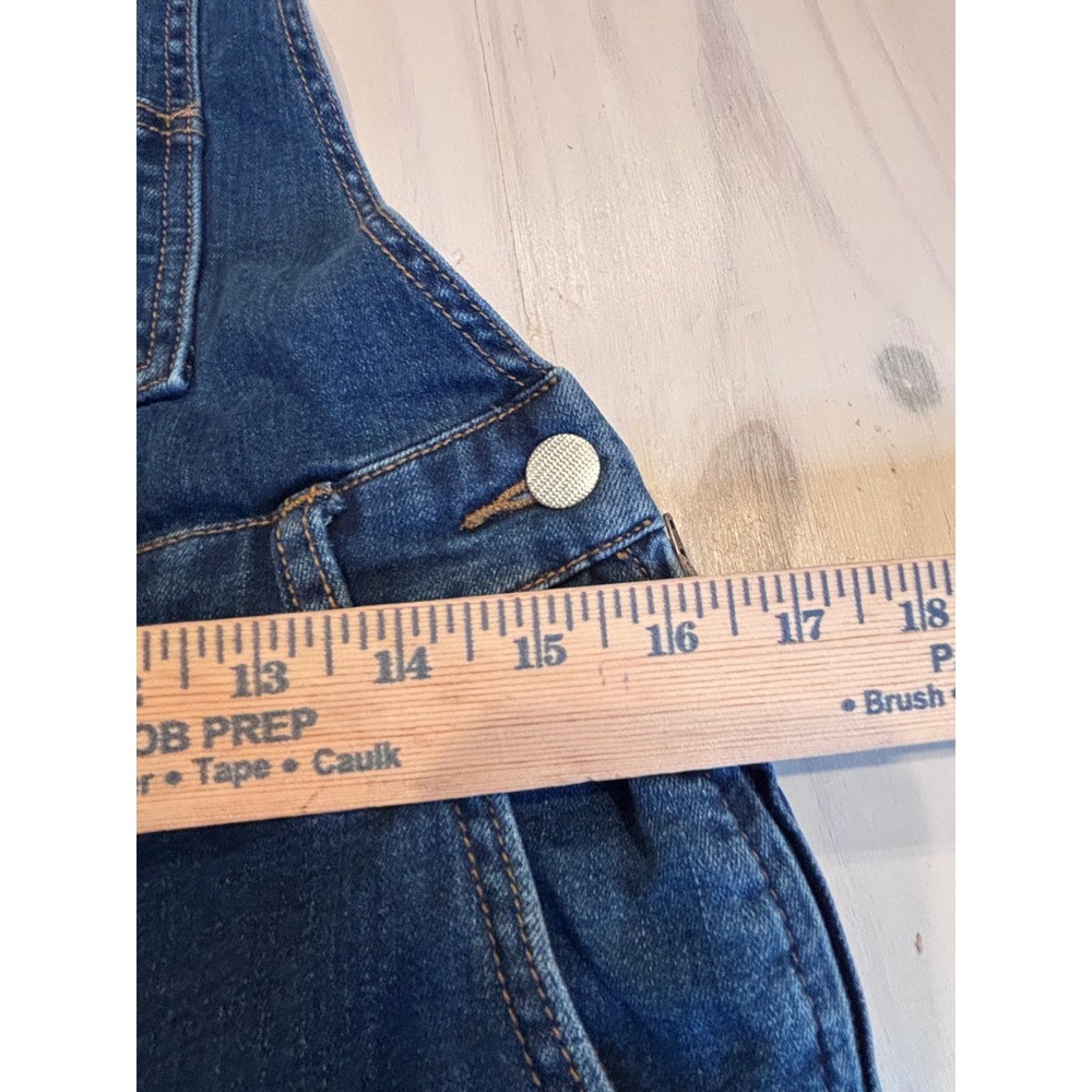 Free People Slim Fit Denim Overalls Medium Wash Blue W28 OB454150 - Picture 8 of 13